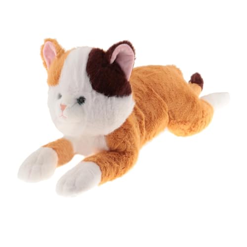 Sharplace Katze, Stofftier, Katzenpuppe, realistisch, kuschelig, für Kinderzimmer, Dekoration, Umarmungsspielzeug, Cartoon-Plüschpuppe für Jungen, Mädchen, Gelb Sharplace Katze, Stofftier, Katzenpuppe, realistisch, kuschelig, für Kinderzimmer, Dekoration, Umarmungsspielzeug, Cartoon-Plüschpuppe für Jungen, Mädchen, Gelb von Sharplace