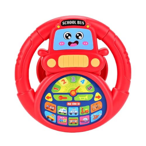 Sharplace Kids Lenkradspielzeug simulierter Fahrcontroller niedlich lustiges frühes sensorisches Spielzeug zum Reisen, Rot von Sharplace