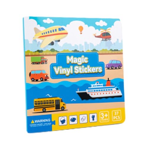 Sharplace Kids Stickers Book Stille Spielzeugbücher wiederverwendbarer Aufkleber Frühes Bildungsbuch, Interactive Learning Tool für Reisen nach Hause, Verkehrsszene von Sharplace