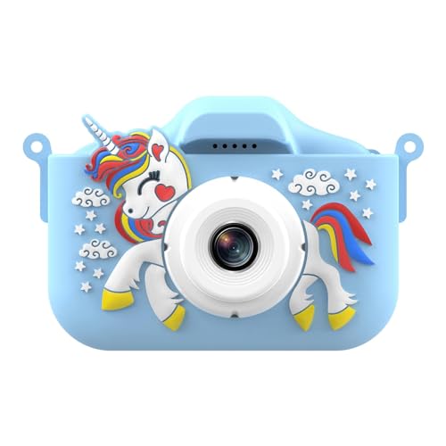 Sharplace Kinder-Digitalkamera, Kinder-Selfie-Kamera, Lernspielzeug, ab 3 Jahren, Neuheitsgeschenke, 1080P-Kleinkindkamera mit Video für den Urlaub, Blau von Sharplace