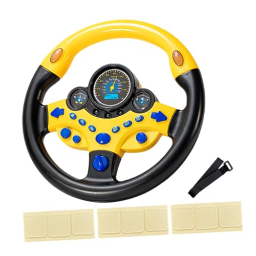 Sharplace Kinder-Lenkrad-Spielzeug, simulierter Fahrcontroller, Kinder-Fahrer-Auto-Spiel, Sound-Spielzeug für die Hand-Augen-Koordination, Partygeschenk, Gelb von Sharplace
