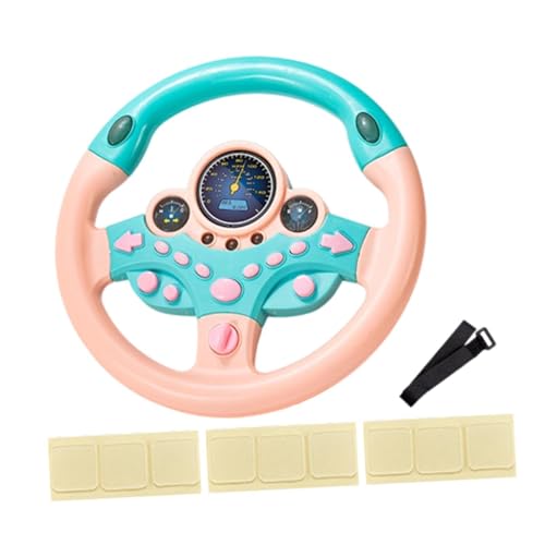 Sharplace Kinder-Lenkrad-Spielzeug, simulierter Fahrcontroller, Kinder-Fahrer-Auto-Spiel, Sound-Spielzeug für die Hand-Augen-Koordination, Partygeschenk, Rosa von Sharplace