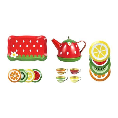 Sharplace Kinder-Teeservice, Nachmittagstee-Spielset, Rollenspiele, pädagogisches Prinzessinnen-Spielzeug, Teekannen-Tassen-Set für Kleinkinder, Kinder im Alter, Rot Sharplace Kinder-Teeservice, Nachmittagstee-Spielset, Rollenspiele, pädagogisches Prinzessinnen-Spielzeug, Teekannen-Tassen-Set für Kleinkinder, Kinder im Alter, Rot von Sharplace