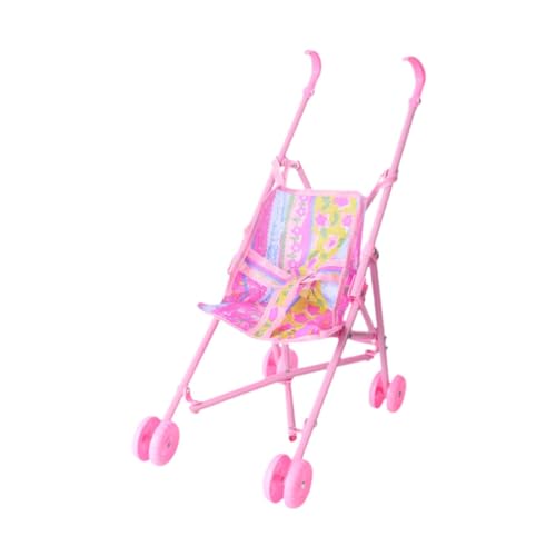 Sharplace Kinderwagen-Spielzeugzubehör, Miniatur-Schiebewagen-Spielzeug, leicht, rosa, pädagogische Geschenke, Rollenspiel für kleine Mädchen und Kinder, Höhe 36 cm von Sharplace