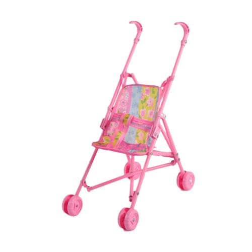 Sharplace Kinderwagen-Spielzeugzubehör, Miniatur-Schiebewagen-Spielzeug, leicht, rosa, pädagogische Geschenke, Rollenspiel für kleine Mädchen und Kinder, Höhe 42 cm von Sharplace