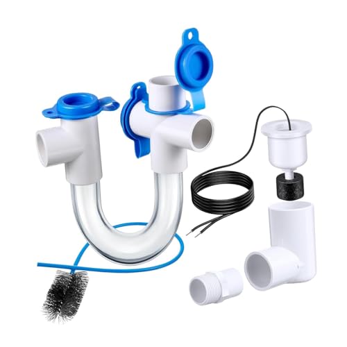 Sharplace Kondensatfalle, PVC-U-Falle, praktischer Multifunktions-Kondensatablauf mit Bürste für -Systeme, Heizung, Lüftung, Zuhause, Style A von Sharplace