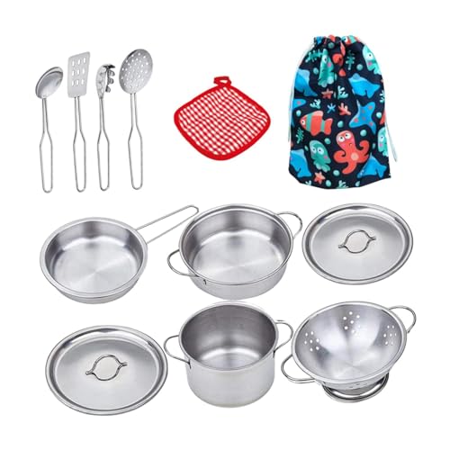 Sharplace Küchen-Rollenspielspielzeug, Spielset, Töpfe und Pfannen, Mini-Kochutensilien aus Edelstahl, Kochspielzeug, Kochgeschirr, Utensilien für zu Hause Sharplace Küchen-Rollenspielspielzeug, Spielset, Töpfe und Pfannen, Mini-Kochutensilien aus Edelstahl, Kochspielzeug, Kochgeschirr, Utensilien für zu Hause von Sharplace