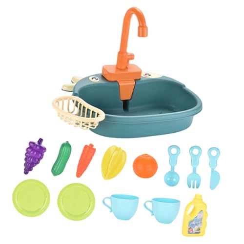 Sharplace Küchenspüle Spielzeug Set Geschenke Wasserkreislaufsystem Pädagogisches Spülbecken Geschirrspülset Rollenspiel für Kinder Mädchen, Blau Sharplace Küchenspüle Spielzeug Set Geschenke Wasserkreislaufsystem Pädagogisches Spülbecken Geschirrspülset Rollenspiel für Kinder Mädchen, Blau von Sharplace