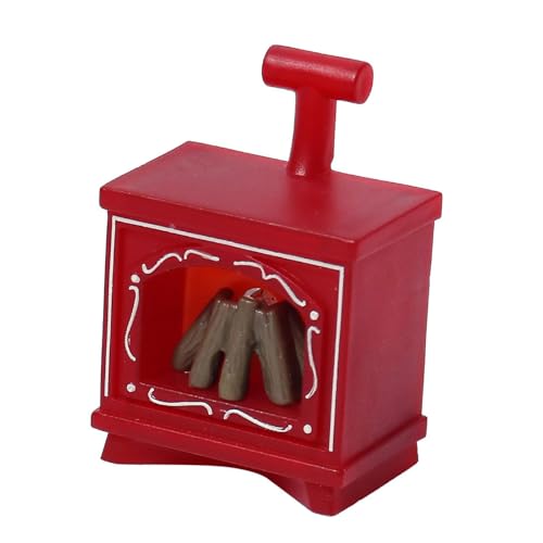 Sharplace Mini-LED Kamin im Maßstab 1:12, Puppenhaus-Kamin, Miniatur Kamin für DIY Szene Puppe, Diorama, Fotografie-Requisite, Rot Kamin von Sharplace