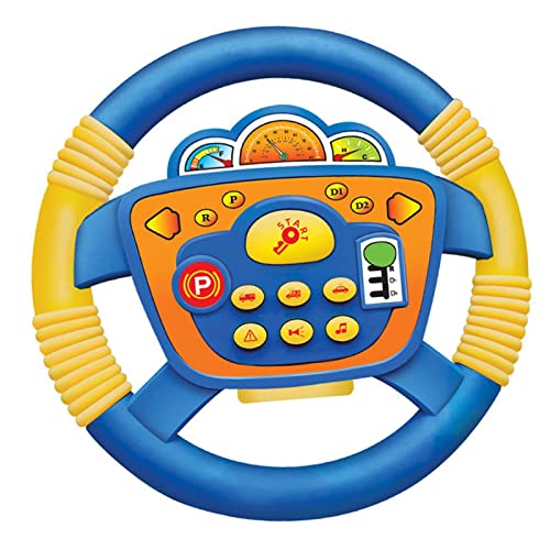 Sharplace Lenkrad Spielzeug Kinder Lenkrad Simulation mit Musik Interaktives Lernspielzeug für Hand Augen Koordination für Geburtstagsgeschenk Familienauto, Blau von Sharplace