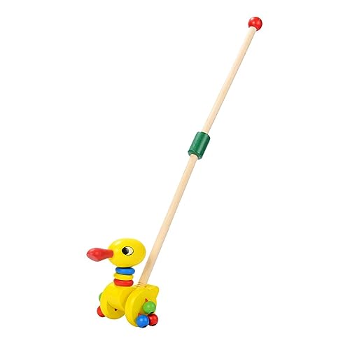 Sharplace Lernaktivitäten im Vorschulalter: Gehen, Ziehtierspielzeug, Laufspielzeug zum Schieben, Schiebespielzeug aus Holz für Kinder ab 1 Jahr, Babys, Mädchen, Ente A von Sharplace