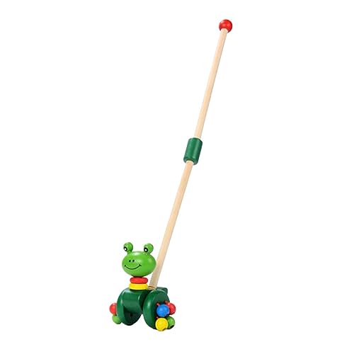 Sharplace Lernaktivitäten im Vorschulalter: Gehen, Ziehtierspielzeug, Laufspielzeug zum Schieben, Nachziehspielzeug, Schiebespielzeug aus Holz für Kinder ab 1 Jahr, Babys, Mädchen und Jungen, Frosch von Sharplace