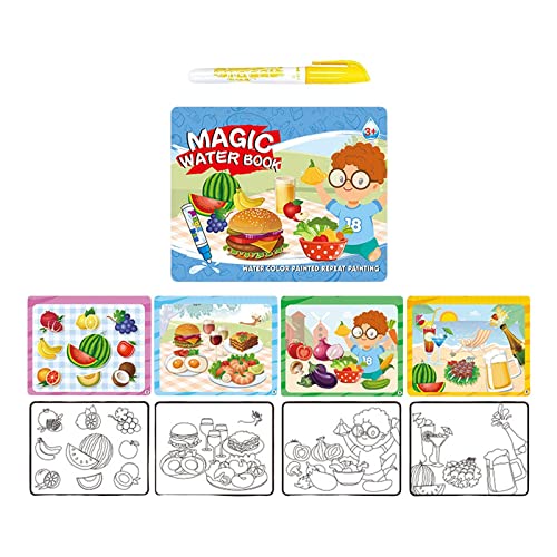 Sharplace Malbuch Wasser Malbuch Lernspielzeug Zeichentafel Kognitionshilfen Interaktive Entwicklungsspielzeuge Papiermaterial für, Frucht von Sharplace