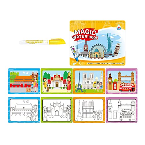 Sharplace Malbuch Wasser Malbuch Lernspielzeug Zeichentafel Kognitionshilfen Interaktive Entwicklungsspielzeuge Papiermaterial für, Gebäude von Sharplace