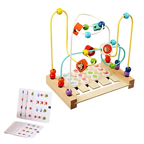 Sharplace Matching Logical Toy Holzperlenlabyrinth Motorikspielzeug -Spiel Pädagogisches Lernspielzeug mit Glatten Kanten für Kinderzimmer Lernräume, Stil B von Sharplace