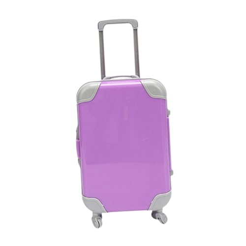 Sharplace Mini-Koffer, Miniatur-Puppenkoffer, süß, mit Teleskopgriff, Puppenhaus-Zubehör, Gepäckaufbewahrungsbox für Kinderspielzeug, Lila von Sharplace