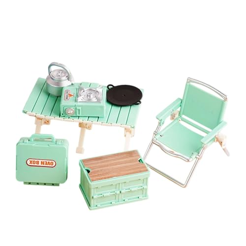 Sharplace Mini-Picknick-Camping-Set, Outdoor-Spielzeug, Rollenspielset, Simulation, Klappstuhl, Rollenspiel, Puppenhaus, Outdoor-Szenen- für 3–5, GrÜn von Sharplace