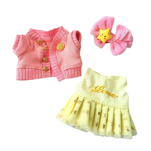 Sharplace Mini-Plüschpuppenkleidung, 15 cm, Kleiderzubehör mit Haarschmuck, Kostüm, schöne süße Kleidung für 15 cm und 17 cm Plüschpuppen, 3 Stück Rosa Sharplace Mini-Plüschpuppenkleidung, 15 cm, Kleiderzubehör mit Haarschmuck, Kostüm, schöne süße Kleidung für 15 cm und 17 cm Plüschpuppen, 3 Stück Rosa von Sharplace