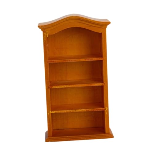 Sharplace Miniatur Holzregal Puppenhaus Schrank Bücherregal Deko für Puppenstuben Modellbau Dioramen, Gelb von Sharplace