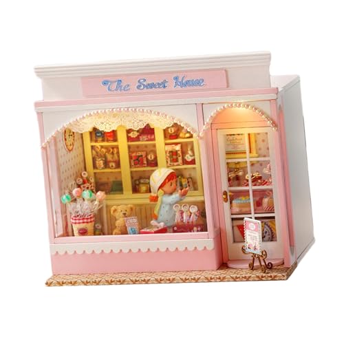 Sharplace Miniatur-Puppenhaus-Bausätze zum Selbermachen, Mini-Hausmöbel, Miniatur-Puppenhaus-Bausätze zum Selbermachen für Kinder, Mädchen, Jungen, Süßigkeitenhaus von Sharplace