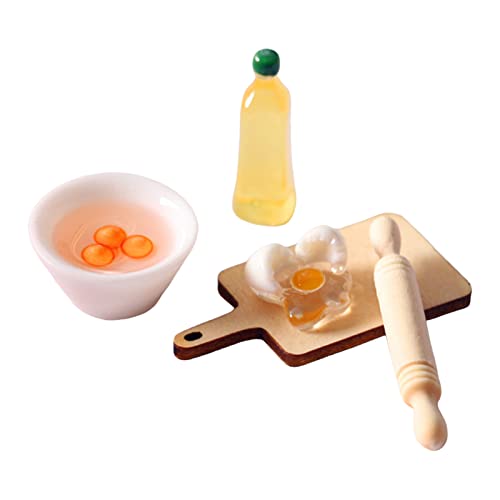 Sharplace Puppenhaus Zubehör, Wichtel Zubehör Miniatur Wichtel Zubehör 1/12 Miniatur Puppenhaus Eier Nudelholz Küche Backen Set Zubehör, Puppenhaus Mini Möbel von Sharplace