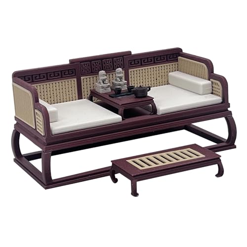 Sharplace Miniatur-chinesisches -Bett, Modell-, 1/12, Kunsthandwerk, Simulation, Sammlerstücke, Ornament, traditionelle chinesische Miniaturmöbel von Sharplace