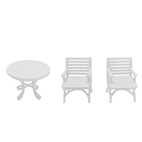 Sharplace Miniaturmöbel-Set im Maßstab 1:64 aus Harz - Tisch und Stuhl für Bastelprojekte, Weiß von Sharplace