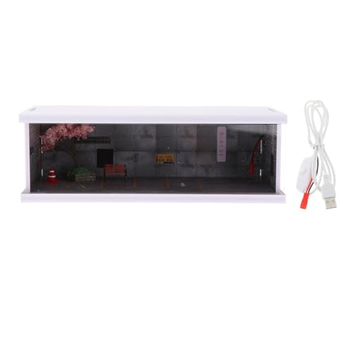 Sharplace Modellauto Aufbewahrungsboxen für Diorama, Parkplatz Vitrine im Maßstab 1:64, LED Beleuchtung, Stil D von Sharplace