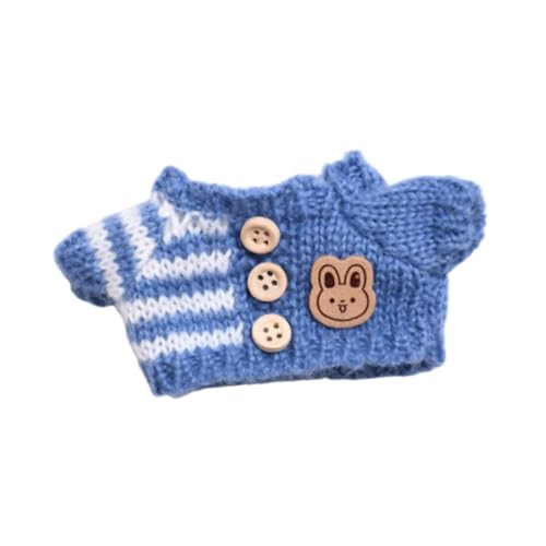 Sharplace Modischer Puppenpullover, handgefertigte Kleidungskollektion, abnehmbares Kostüm, Mini-Puppenkleidung für 15–17 cm große Puppen, Jungenpuppen, Blauer Pullover von Sharplace