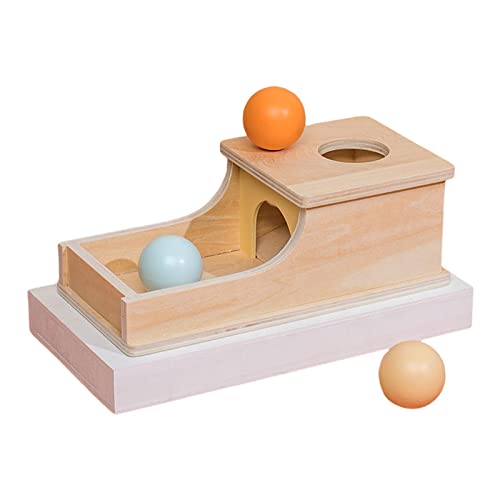 Sharplace Montessori Ball Drop Box mit Tablett DREI Bälle Objekt Permanence Box für Kinder Kleinkinder ab 1 Jahr von Sharplace
