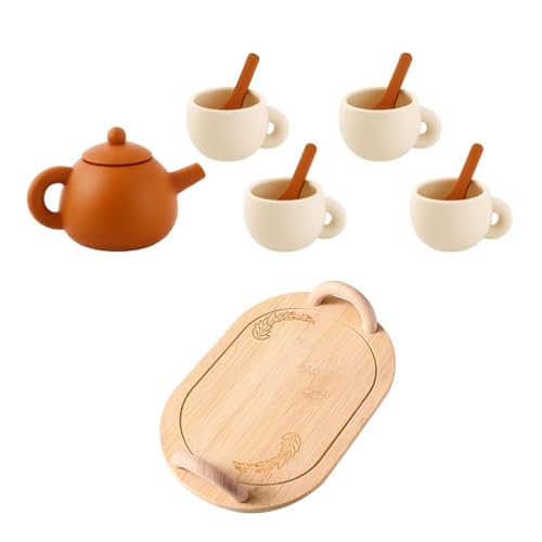Sharplace Nachmittagstee-Spielzeugset, Rollenspielküche, Küchenspielset, Teeparty-Geschirr für, Vorschulkinder, Partygeschenk, mit Tablett Sharplace Nachmittagstee-Spielzeugset, Rollenspielküche, Küchenspielset, Teeparty-Geschirr für, Vorschulkinder, Partygeschenk, mit Tablett von Sharplace