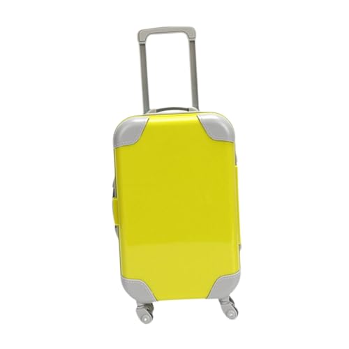 Sharplace Niedlicher Puppenkoffer, Mini-Reisekoffer, geräumiger Innenraum, DIY-Ankleidepuppenspielzeug zum Anziehen für Geburtstags-Ankleidespielzeug-Geschenke, Gelb von Sharplace