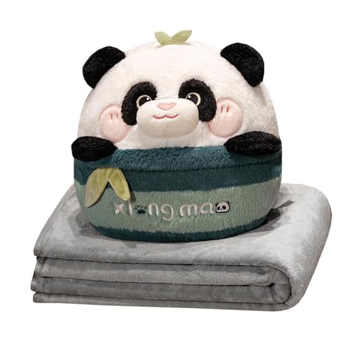 Sharplace Panda-Plüschkissen, Büro-Taillenkissen mit Decke, Heimdekoration, bequem, weich, niedlich, dekorative Plüschtiere für Mädchen und Jungen von Sharplace