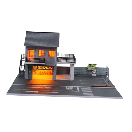 Sharplace Parkplatz im Maßstab 1/64, Hintergrund, rutschfest, Mini-Auto-Aufbewahrungsornamente, Simulationsmodellauto, Druckguss-Garage, Modellbau von Sharplace