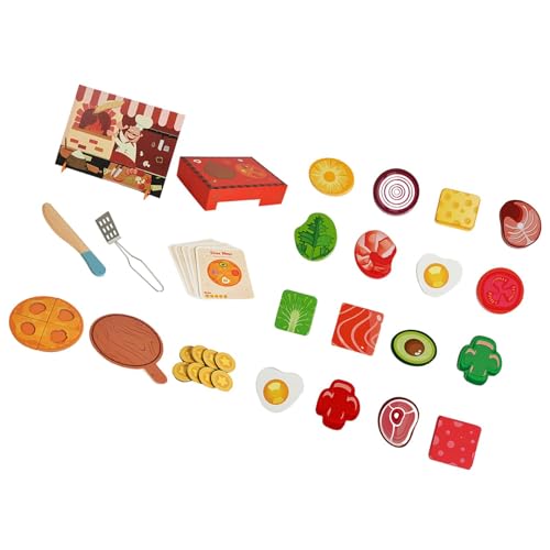 Sharplace Pizza-Party-Spielzeug-Spielset, Spielset für Jungen, Rollenspiel-Essen, Rollenspiel-Küchenzubehör, interaktives Lernen, Pizza-Set aus von Sharplace