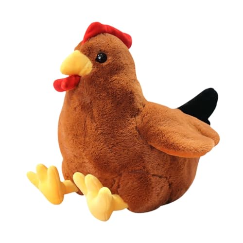 Sharplace Plüsch Hühnerpuppe Hühnchen gefülltes Tier Spielzeug Wohnzimmer Dekoration Cartoon Plüsch Puppenfigur für Kinder Kindergeschenke Familie, Brown 40 cm von Sharplace