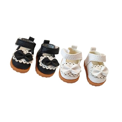 Sharplace Plüsch-Puppenschuhe, Puppen-Prinzessinnenschuhe, 2 Paar, bequem für kleine Mädchen, stilvolles DIY-Puppenzubehör, Kostüme für 17 cm große Puppen von Sharplace