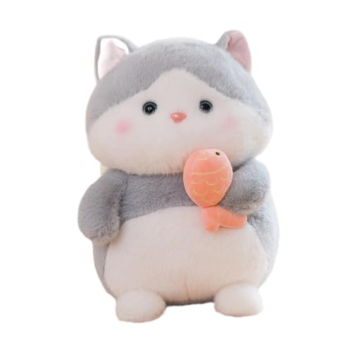 Sharplace Plüschkatzenspielzeug, Plüschkatze, Geschenke, Heimdekoration, Cartoon, Sammlerstück, kreativ, weich, 25,4 cm, Stofftier, Plüschpuppe für Kinder, Grau von Sharplace