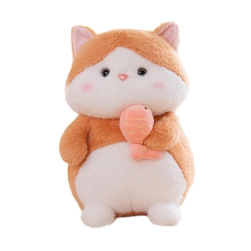 Sharplace Plüschkatzenspielzeug, Plüschkatze, Geschenke, Heimdekoration, Cartoon, Sammlerstück, kreativ, weich, 25,4 cm, Stofftier, Plüschpuppe für Kinder, Orange von Sharplace