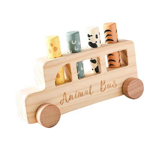 Sharplace Popup-Spielzeug aus Holz, Tierbusfiguren, Dekoration, Lernspiel, frühes Lernspielzeug für unterwegs, Geburtstag, Babyparty, Mädchen Sharplace Popup-Spielzeug aus Holz, Tierbusfiguren, Dekoration, Lernspiel, frühes Lernspielzeug für unterwegs, Geburtstag, Babyparty, Mädchen von Sharplace