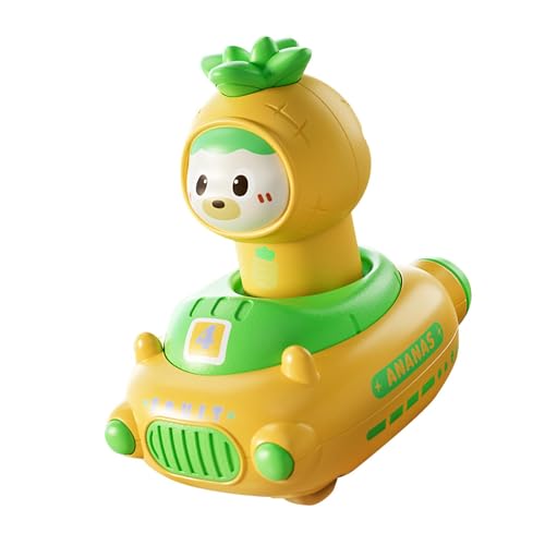 Sharplace Pressing Go Car Infant Play Vehicle Schöne einzigartige robuste Push -Reibungsfahrzeug Fruchtthema für Kinder 1 2 3 Jahre alte Vorschule, Gelb von Sharplace