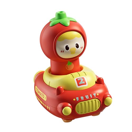 Sharplace Pressing Go Car Infant Play Vehicle Schöne einzigartige robuste Push -Reibungsfahrzeug Fruchtthema für Kinder 1 2 3 Jahre alte Vorschule, Rot von Sharplace