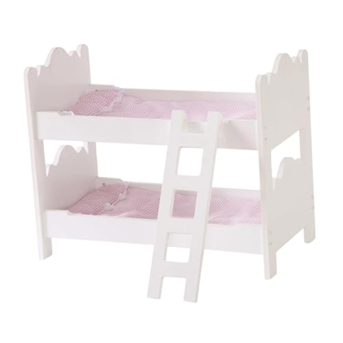 Sharplace Puppen-Etagenbetten für 18-Zoll-Puppen, Puppenhaus-Dekorationszubehör, Puppenhaus-Miniaturbett aus für Schlafzimmer zu Hause von Sharplace