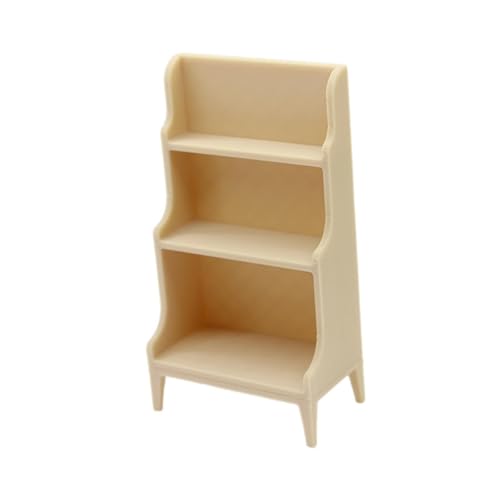 Sharplace Puppenhaus Bücherregal Lagerregal Lebensechtes Design Puppenhausmöbel Puppenhaus Dekoration 1/12 Vitrine Display Rack, Holzfarbe von Sharplace