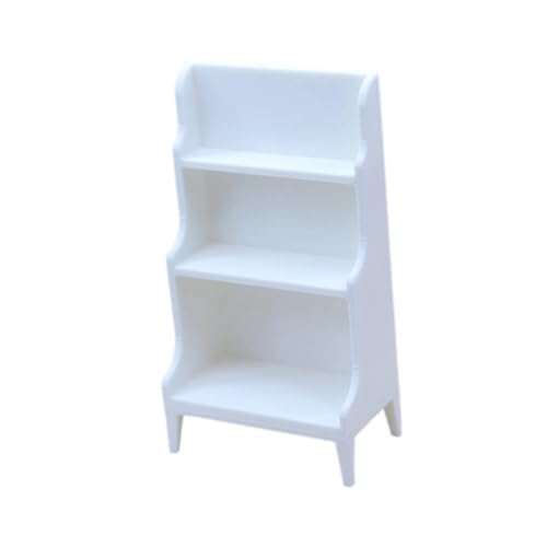 Sharplace Puppenhaus Bücherregal Lagerregal Lebensechtes Design Puppenhausmöbel Puppenhaus Dekoration 1/12 Vitrine Display Rack, Weiß von Sharplace