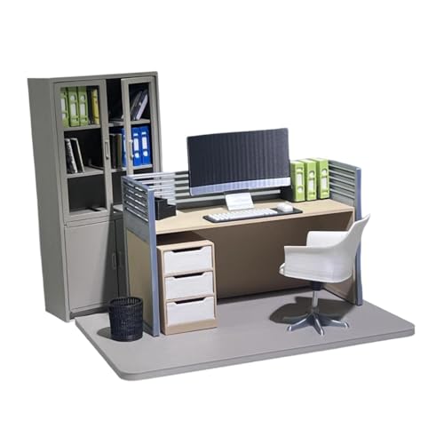 Sharplace Puppenhaus Dekoration Büromöbel Mini Computer Schreibtisch Modell 1/12 Miniatur Winziges Computer Modell Ornamente Rollenspiel Spielzeug, Set D von Sharplace
