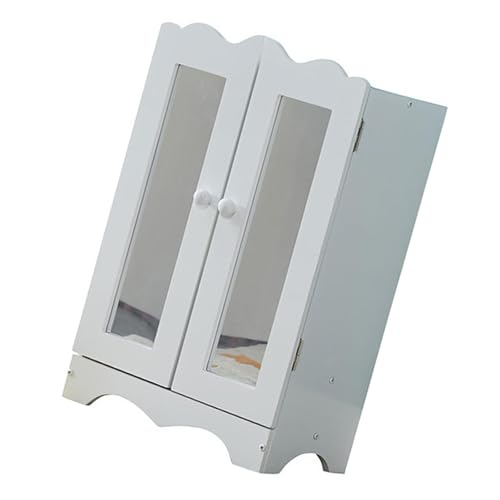 Sharplace Puppenhaus-Kleiderschrank mit Mini-Kleiderbügeln, Schrankdekor, Schlafzimmerlandschaft, Puppenhausmöbelzubehör für von Sharplace