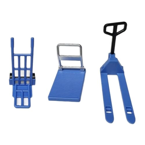 Sharplace Puppenhaus-Miniaturmodelle, Werkzeugautomodell, Modellspielzeug im Maßstab 1:12, Werkzeugset zum Bewegen, Miniatur-Verkehrsspielzeug für den Sandtisch, blaues Set von Sharplace