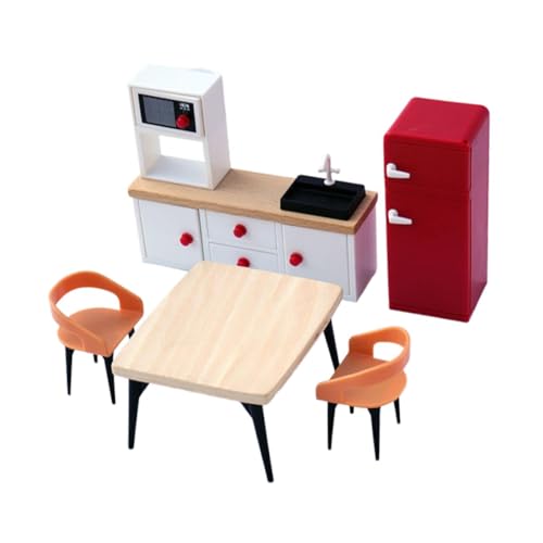 Sharplace Puppenhaus-Miniaturmöbel-Set, Puppenhaus-Dekoration, Hobby-Basteln, Miniaturmöbel-Spielzeug, Rollenspiel-Spielzeug für Jungen und Kleinkinder ab 3, Rot von Sharplace