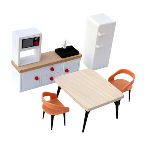 Sharplace Puppenhaus-Miniaturmöbel-Set, Puppenhaus-Dekoration, Hobby-Basteln, Miniaturmöbel-Spielzeug, Rollenspiel-Spielzeug für Jungen und Kleinkinder ab 3, Weiß von Sharplace